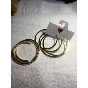 3 sets of hooped earrings